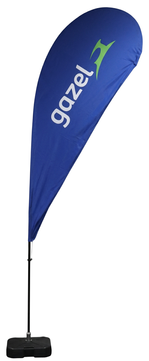 Bandera forma gota talla L al por mayor en Bogotá para publicidad BTL - VENDEX