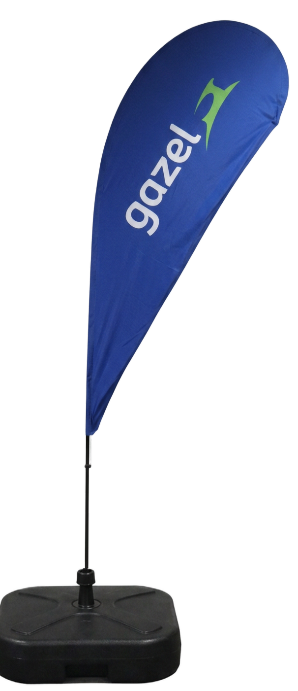 Bandera forma gota talla S al por mayor en Bogotá para publicidad BTL - VENDEX