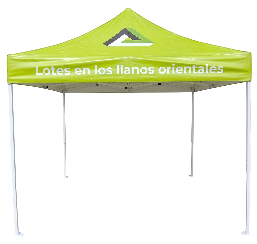 Carpa plegable 2 × 2 m con techo en lona PVC al por mayor en Bogotá para publicidad BTL - VENDEX